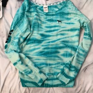 turquoise long sleeve sweater- PINK